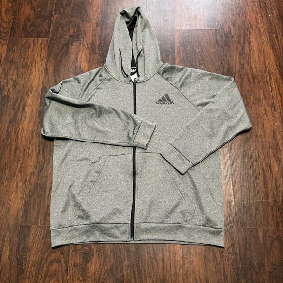 ADIDAS Training Gray AEROREADY Full zip hoodie 2XL euc - Picture 11 of 14
